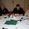 Billy, Craig and Jo counting their tokens